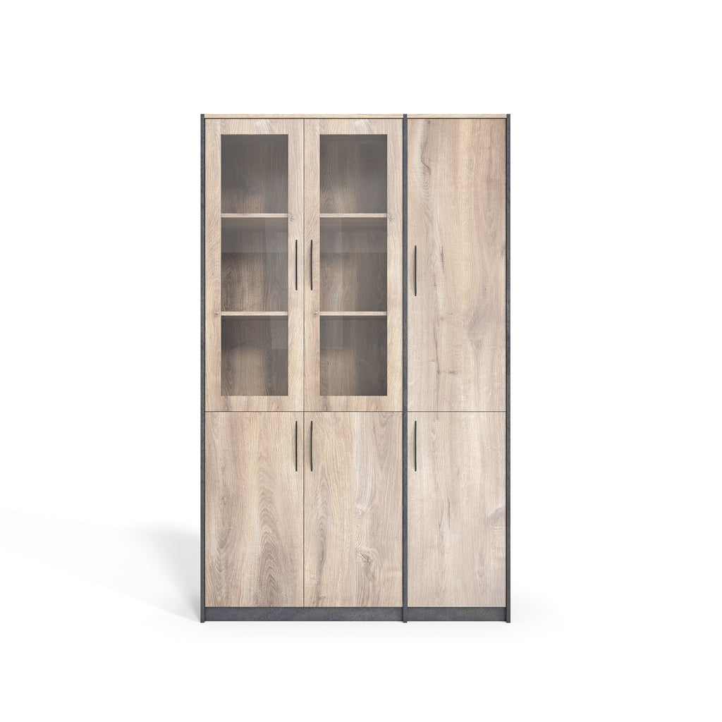 Office Bookcase,Display Unit 120cm - Warm Oak & Black - TRIBECA - JOSE.M.ONNA FURNITURE