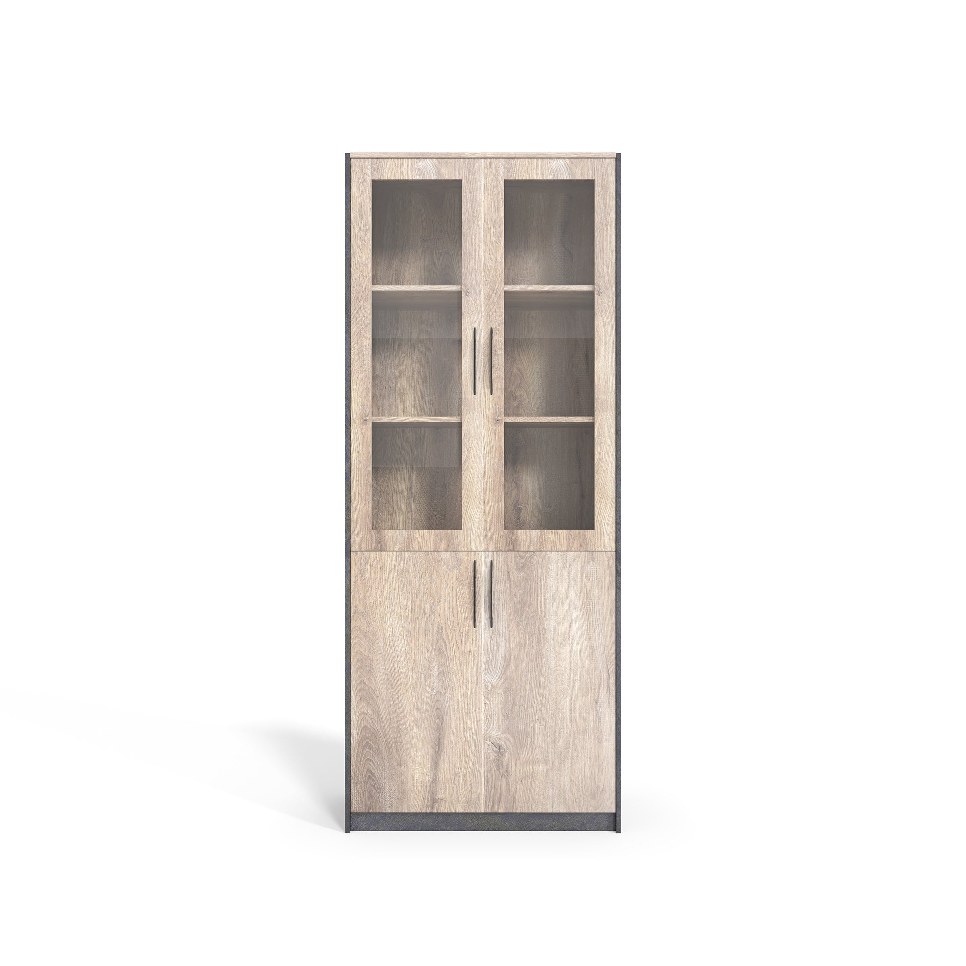 Office Bookcase,Display Unit 80cm - Warm Oak & Black - TRIBECA - JOSE.M.ONNA FURNITURE