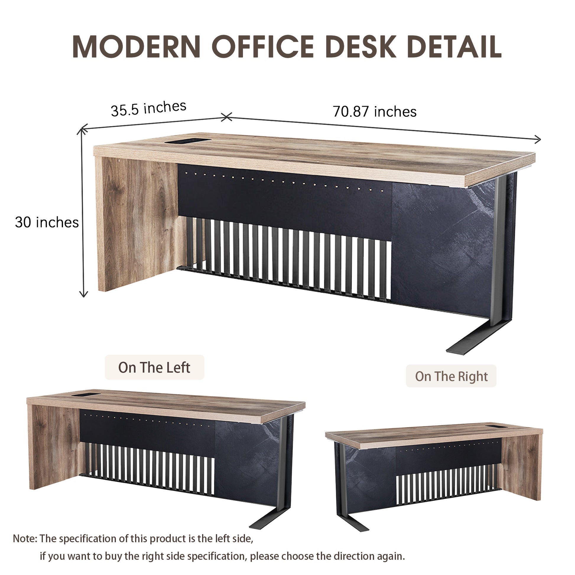 L-Shaped Executive Desk, Large Office Desk with Drawers and Mobile File Cabinet- TRIBECA - JOSE.M.ONNA FURNITURE