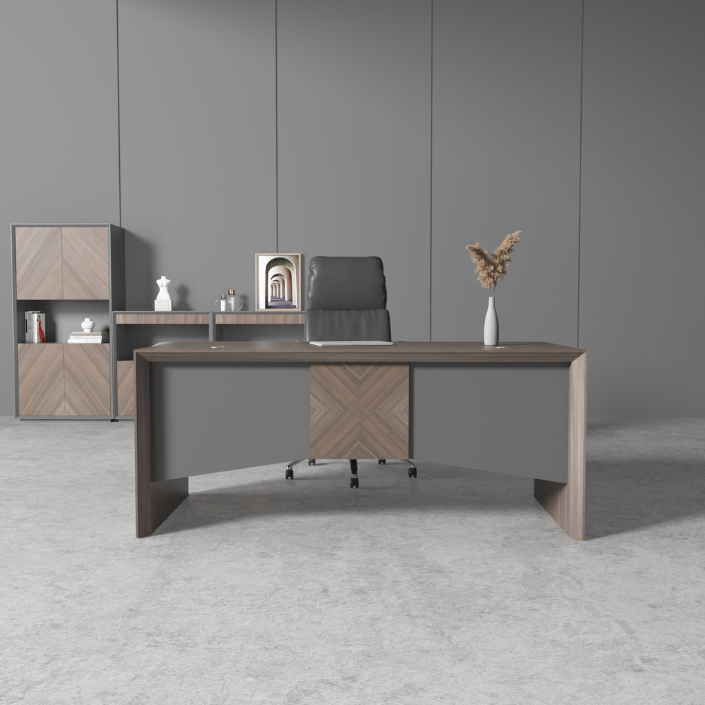 Almando Modern Executive Desk, Office Computer Desk with Universal Charging Ports and Cable Management for Home Office - JOSE.M.ONNA FURNITURE