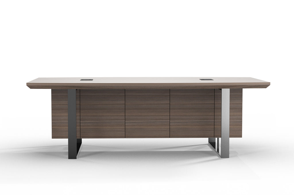 Large Executive Computer Desk, Home Office Desk with Solid Steel Pedestal, Industrial Wood Study Writing Table, Workstation Business Furniture for Home Office - JOSE.M.ONNA FURNITURE