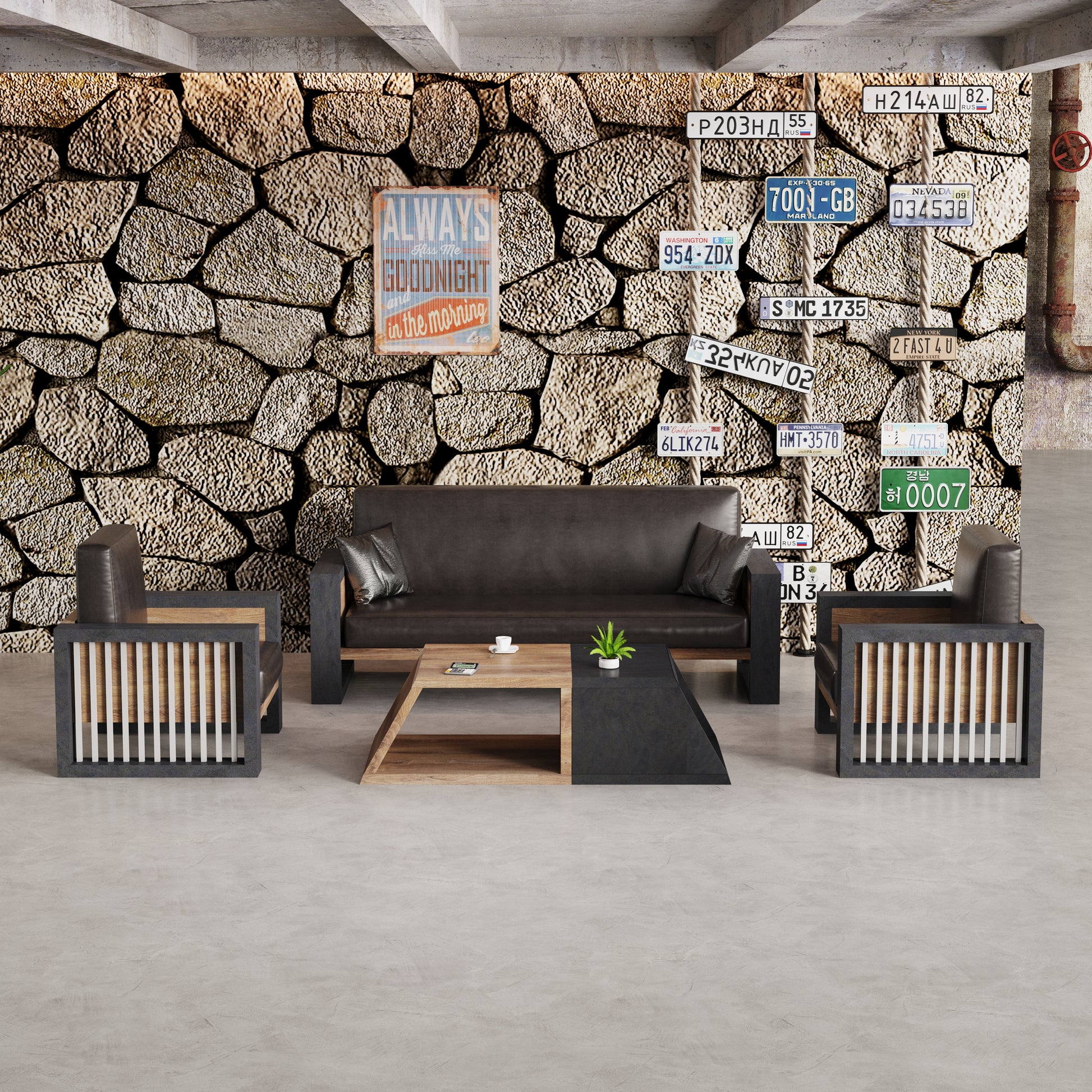 Seater Sofa - Warm Oak & Black - TRIBECA - JOSE.M.ONNA FURNITURE