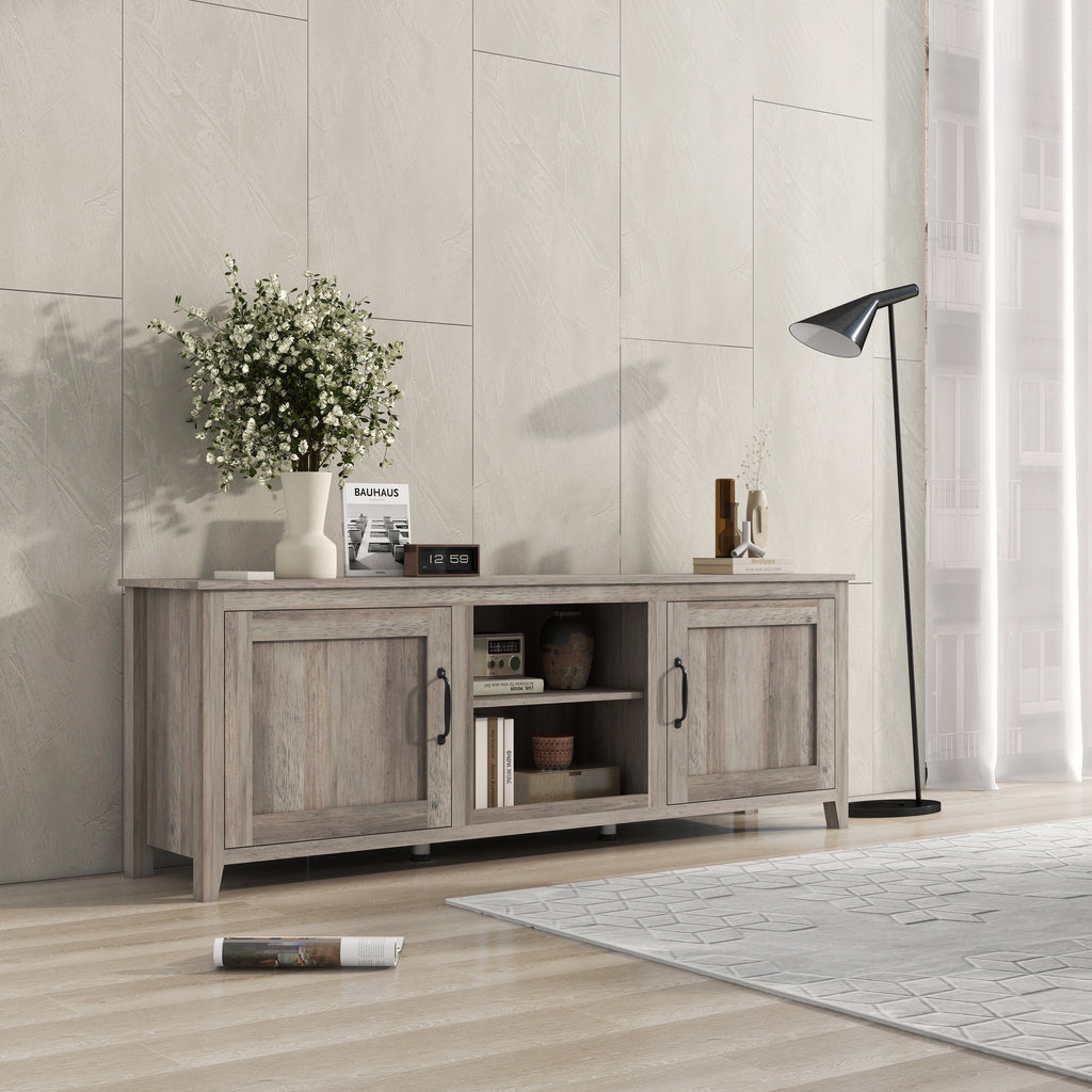 ONNAHOMEStlyle 47 Inch Modern Farmhouse Sliding X Barn Door Litterbox Bench with Entry Cutout - JOSE.M.ONNA FURNITURE