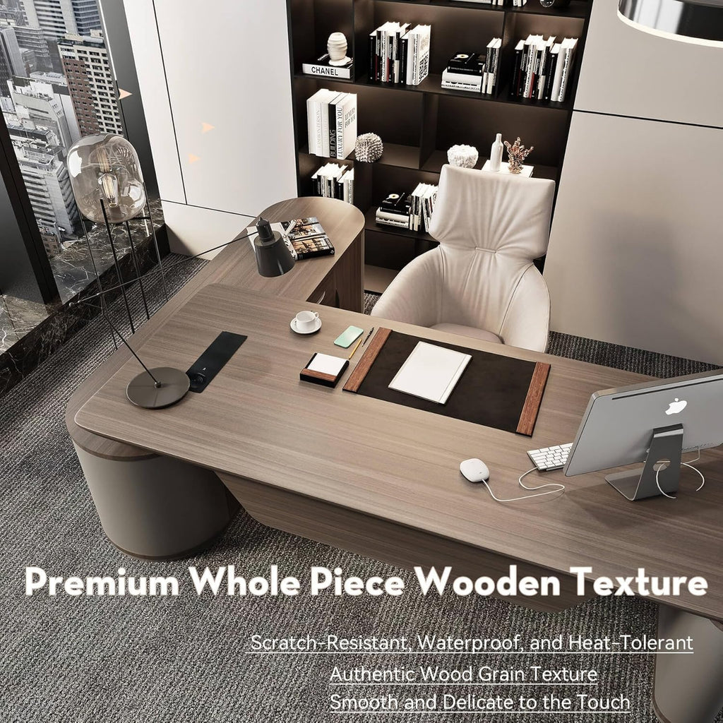 L Shaped Executive Desk, Multiple desk with drawers, sockets and USB ports