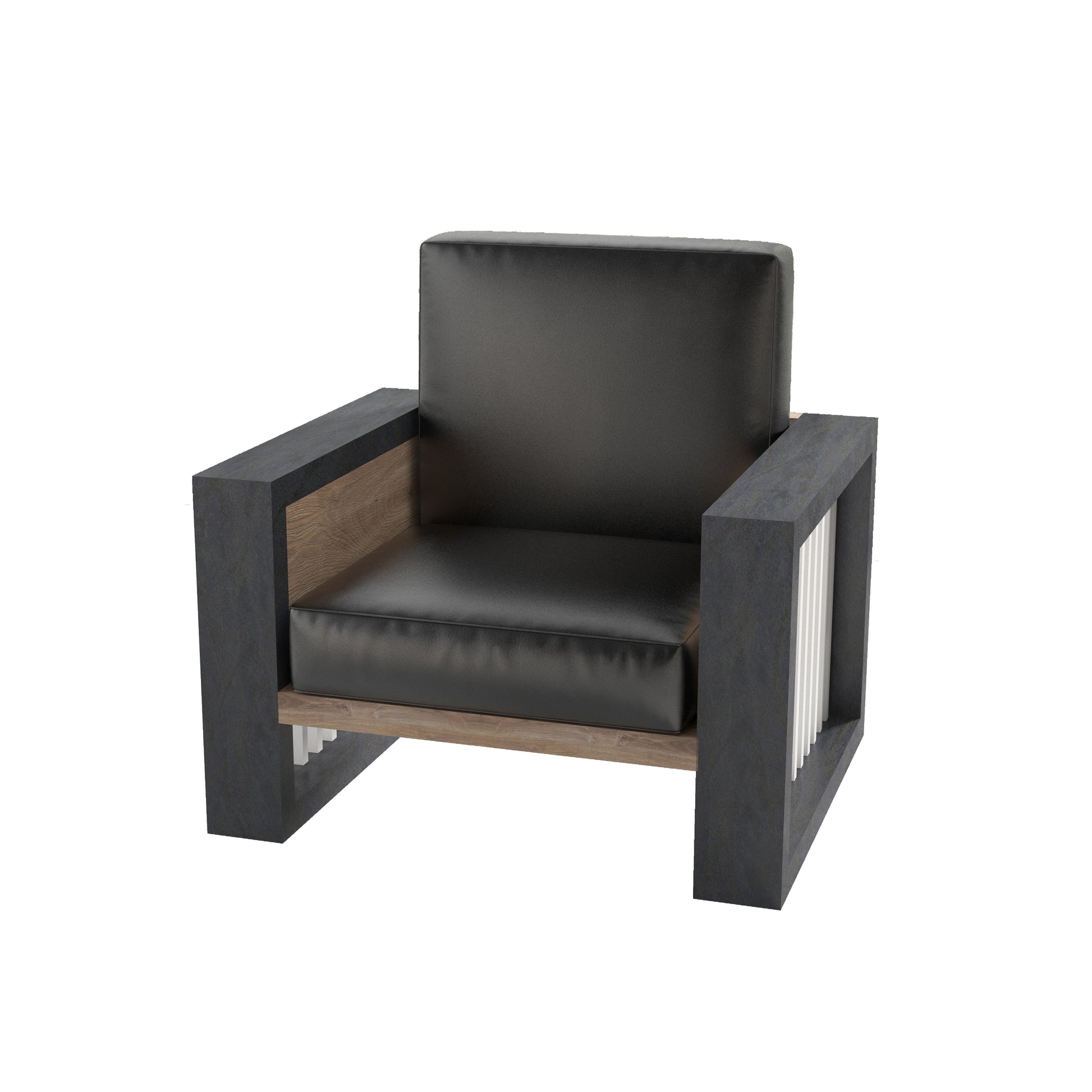 Single Seater Sofa - Warm Oak & Black - TRIBECA - JOSE.M.ONNA FURNITURE