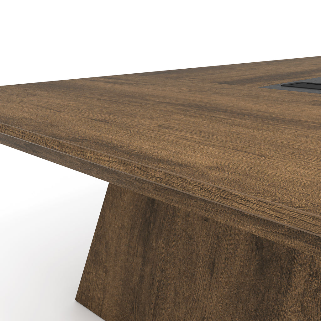 AVENUE Conference Table for 6 to 8 People Modern Large Rectangle Meeting Room Desk for Boardroom, Home Office, Oak Brown - JOSE.M.ONNA FURNITURE