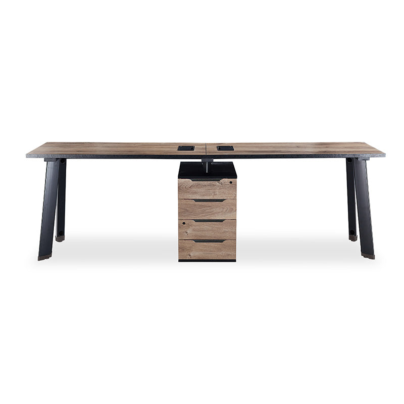 2 People Workstation with 1 Cabinets 94inch - TRIBECA - JOSE.M.ONNA FURNITURE