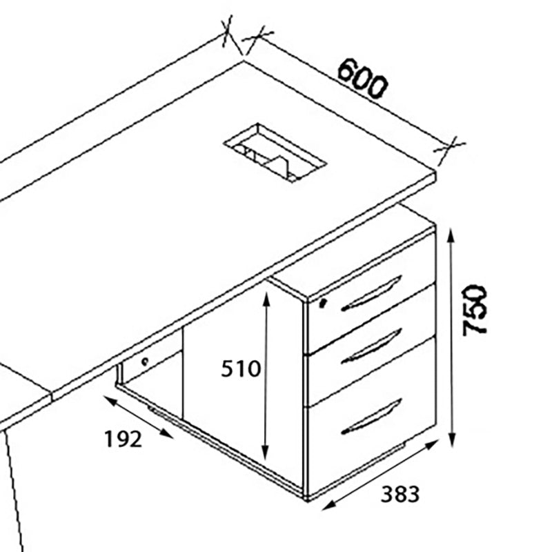 2 People Workstation with 1 Cabinets 94inch - TRIBECA - JOSE.M.ONNA FURNITURE