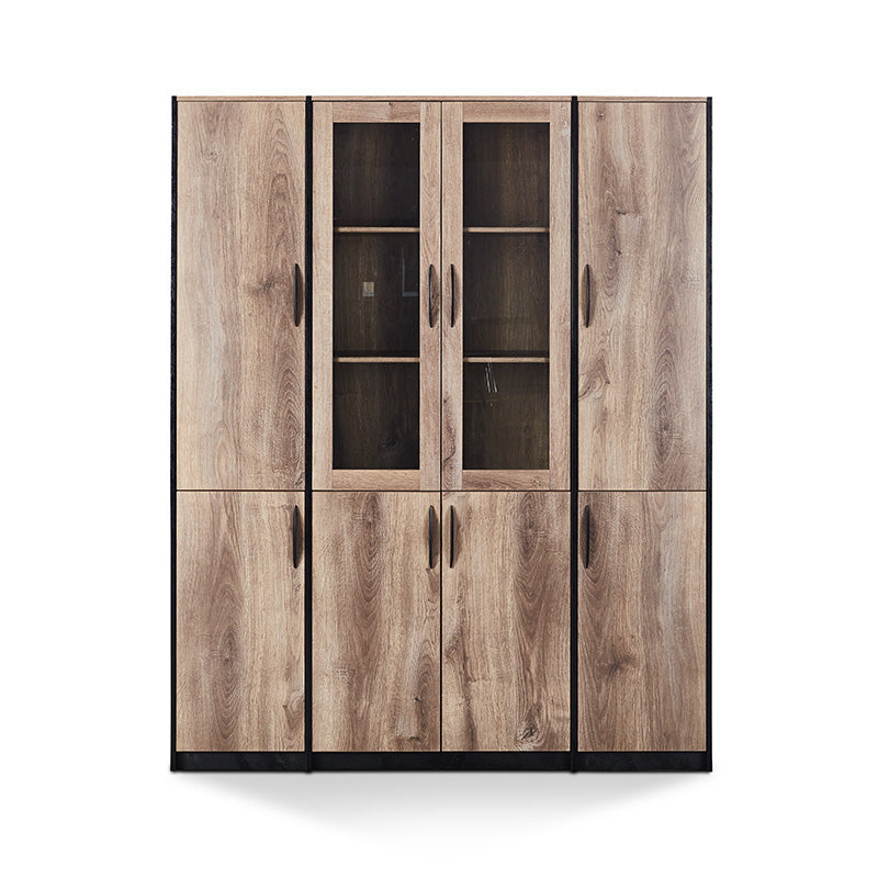 Office Bookcase,Display Unit 160cm - Warm Oak & Black - TRIBECA - JOSE.M.ONNA FURNITURE