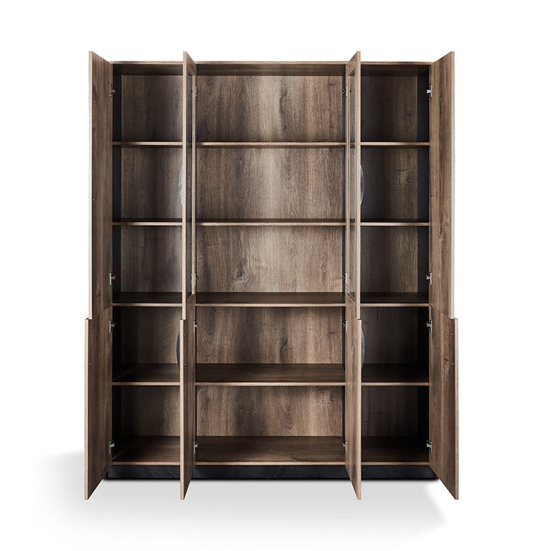 Office Bookcase,Display Unit 160cm - Warm Oak & Black - TRIBECA - JOSE.M.ONNA FURNITURE