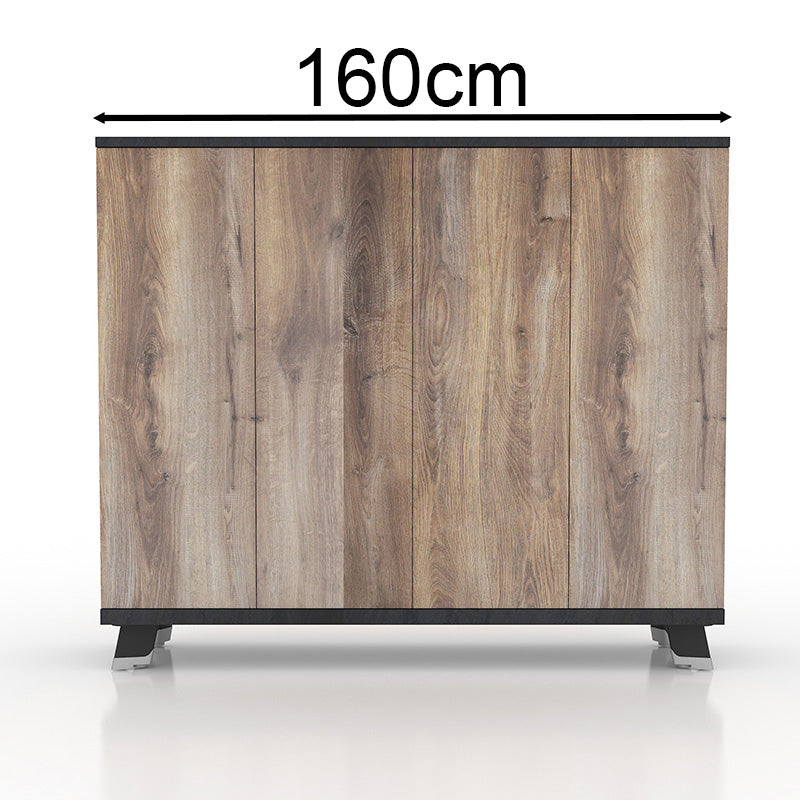 Office Cabinets Unit 160cm - Warm Oak & Black - TRIBECA - JOSE.M.ONNA FURNITURE