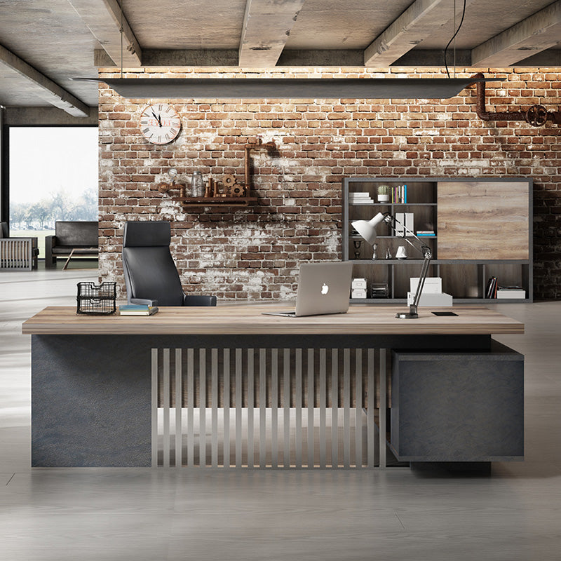 Office Bookcase,Display Wall Unit 2.4M - Warm Oak & Black - TRIBECA - JOSE.M.ONNA FURNITURE
