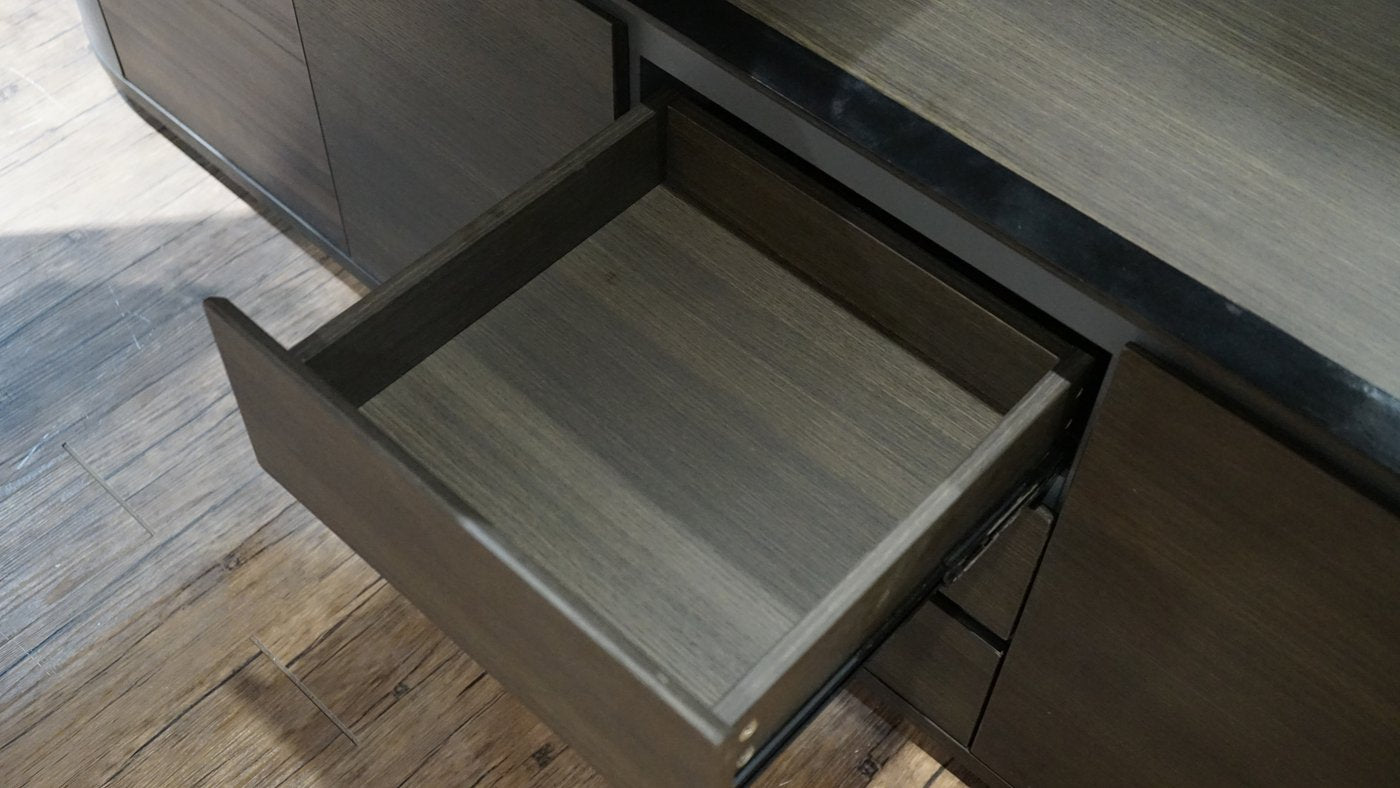 L Shaped Executive Desk, Multiple desk with drawers, sockets and USB ports