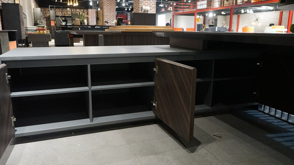 L Shaped Executive Desk, Multiple desk with drawers, sockets and USB ports