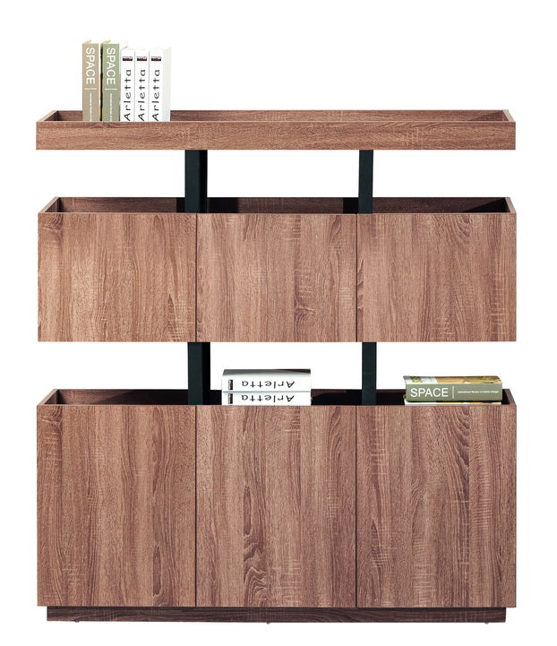 Contemporary Office Decorative Cabinet, with Display Shelf and Hidden Storage, Wood Color - JOSE.M.ONNA FURNITURE