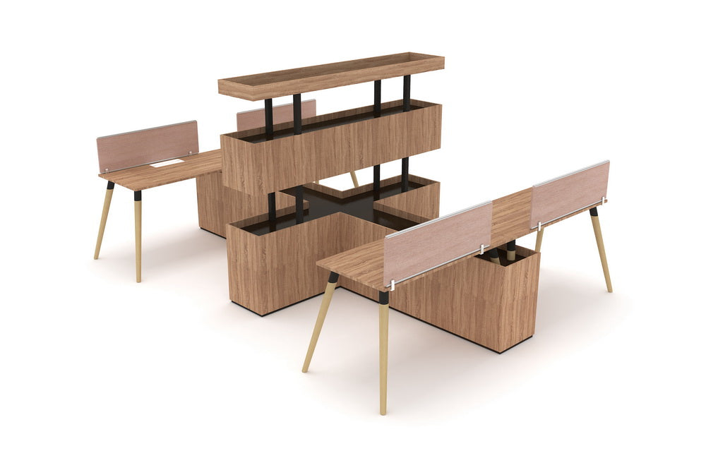 Staff Table Workstation Multi-position Office Desk Office Cubicles with decorative cabinet and Privacy Panels - JOSE.M.ONNA FURNITURE