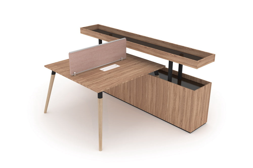 Workstation Stylish Wooden Multi - Person Office Cubicles with Partitioned Design for More Privacy - JOSE.M.ONNA FURNITURE