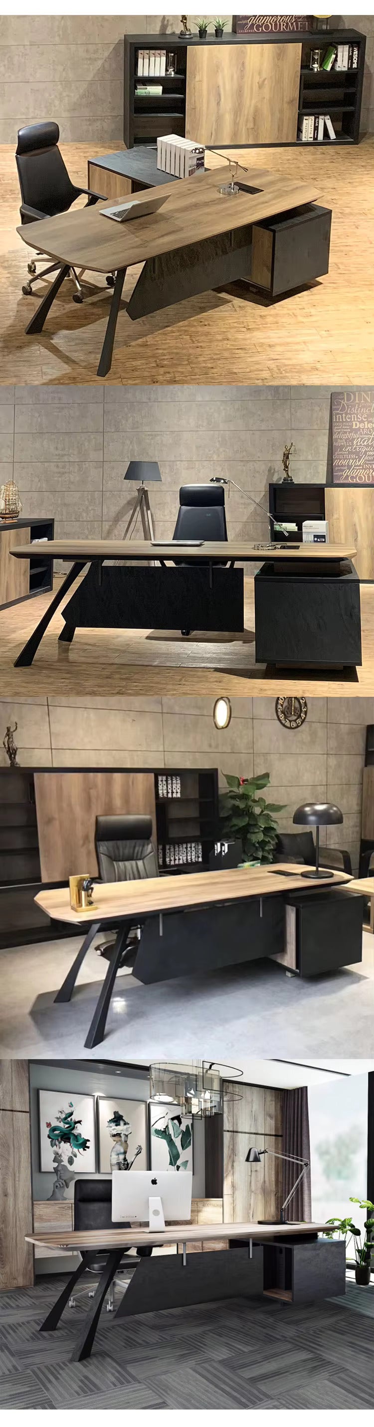 WESOME Office Funiture Industrial Simple Wooden Table Executive Ceo Office Desk