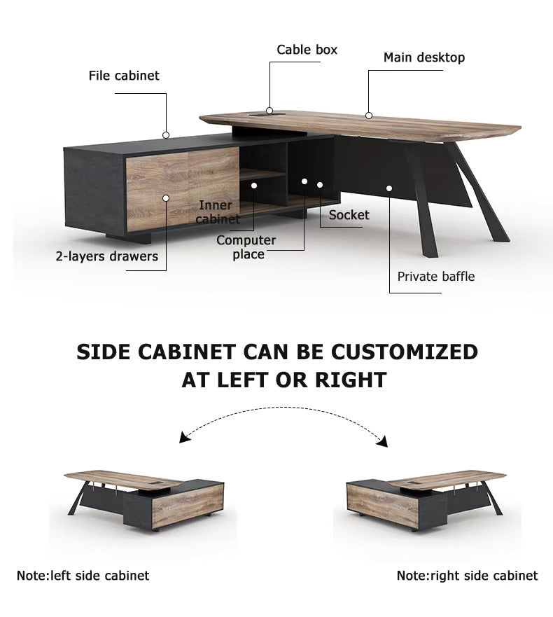 WESOME Office Funiture Industrial Simple Wooden Table Executive Ceo Office Desk