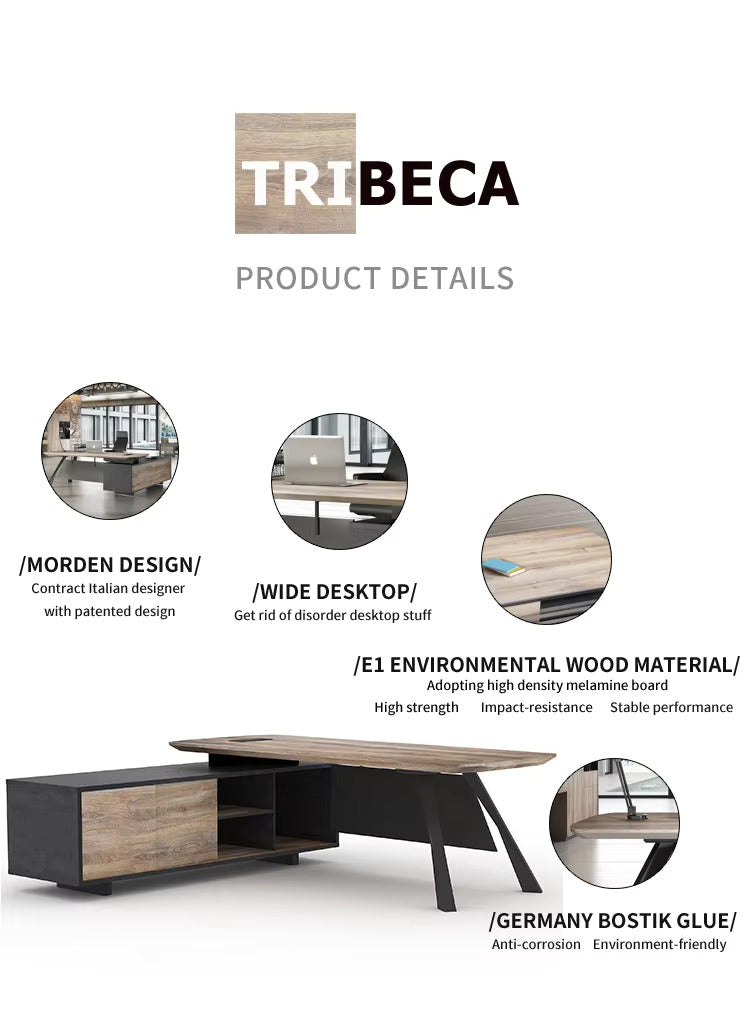 WESOME Office Funiture Industrial Simple Wooden Table Executive Ceo Office Desk