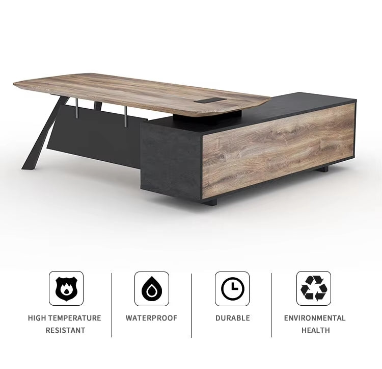 WESOME Office Funiture Industrial Simple Wooden Table Executive Ceo Office Desk