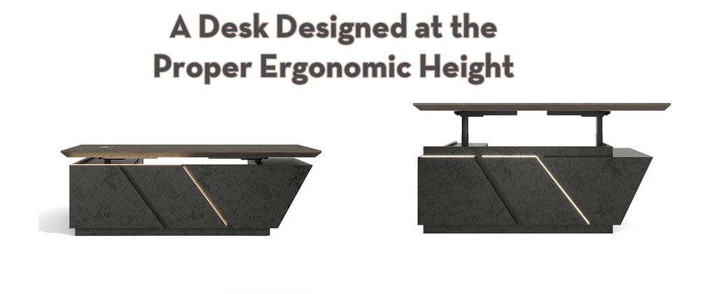 Stylish and high-end executive l-shaped desk, Multiple desk with drawers, sockets and USB ports